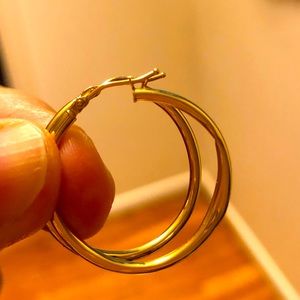 COPY - 18k Italian gold hoops (one slightly out of shape)